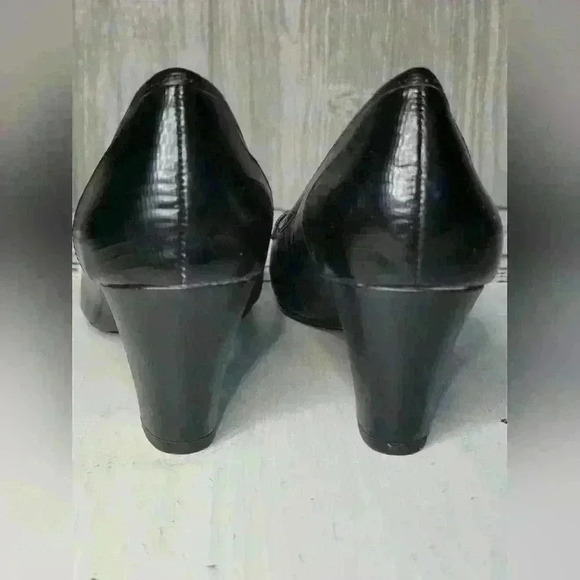 Alex Marie Black Leather Loafers Block Heel Size 8M - Picture 11 of 12